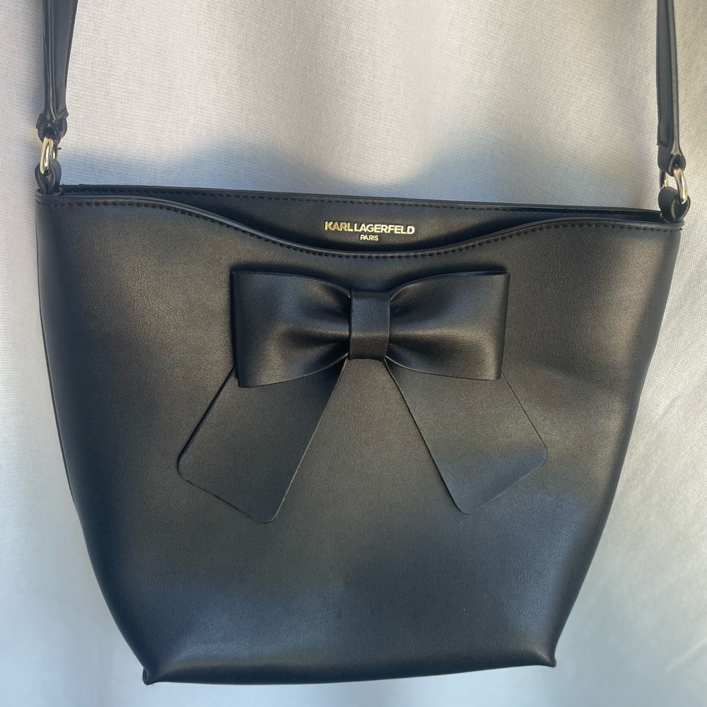 Karl Lagerfeld Black Bow Accent Women's Bag